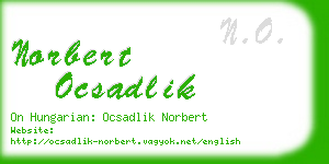 norbert ocsadlik business card